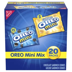 OREO Mini Mix Sandwich Cookies Variety Pack, 20 Snack Packs