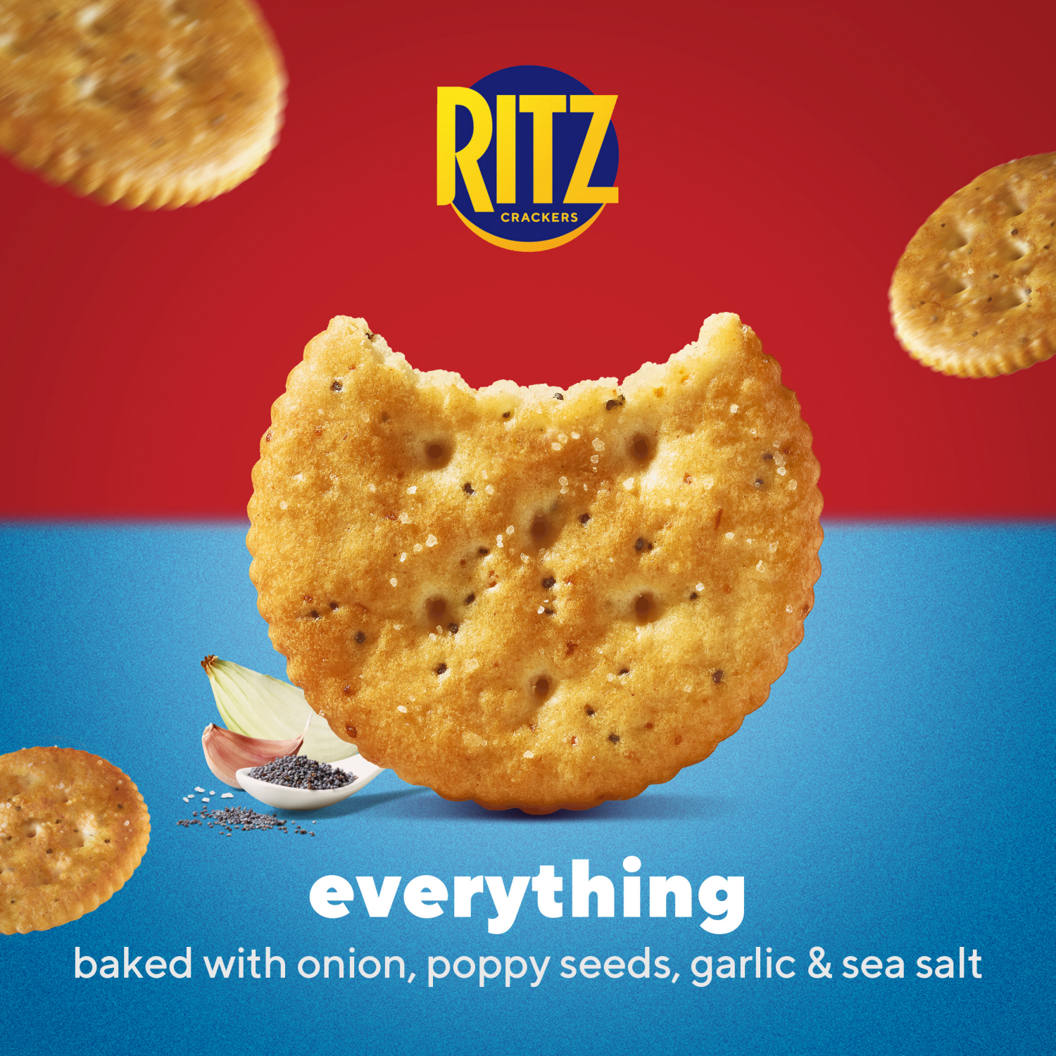 slide 4 of 5, RITZ Everything Crackers, Snacks for Kids and Adults, Lunch Snacks, 13.7oz, 13.7 oz