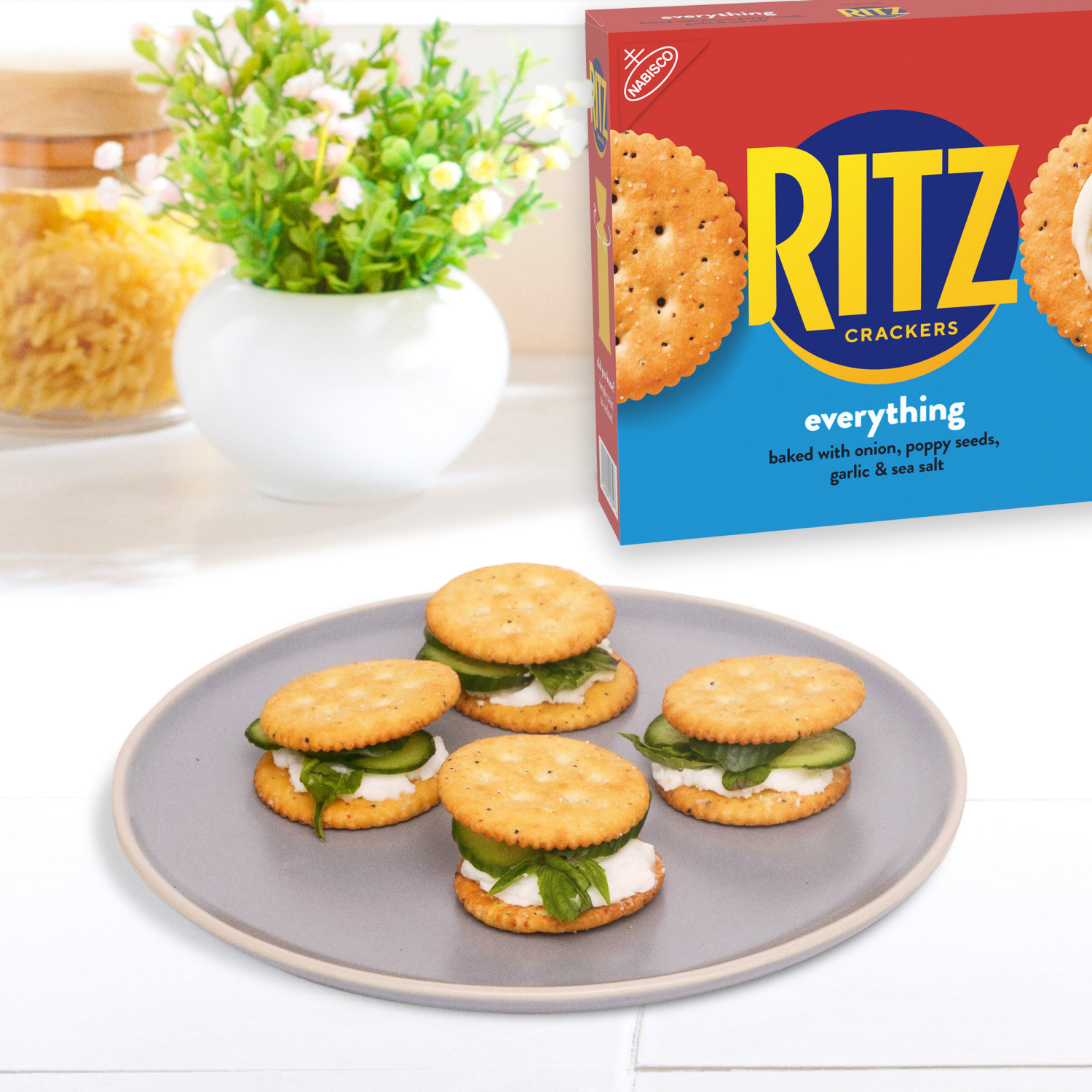 slide 7 of 8, RITZ Everything Crackers, Snacks for Kids and Adults, Lunch Snacks, 13.7oz, 13.7 oz