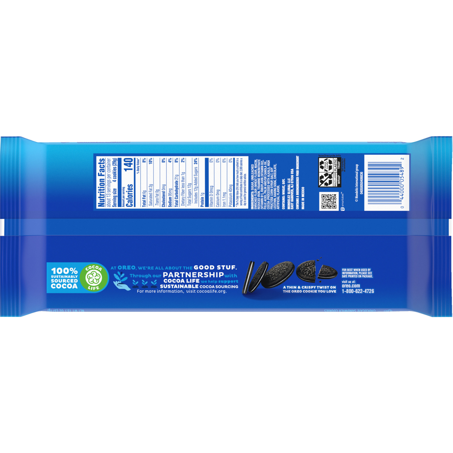 slide 5 of 5, OREO Thins Chocolate Sandwich Cookies, Family Size, 13.1 oz, 13.1 oz