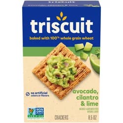 Triscuit Avocado, Cilantro & Lime Whole Grain Wheat Crackers, Lunch Snacks, Snack Crackers, 8.5 oz