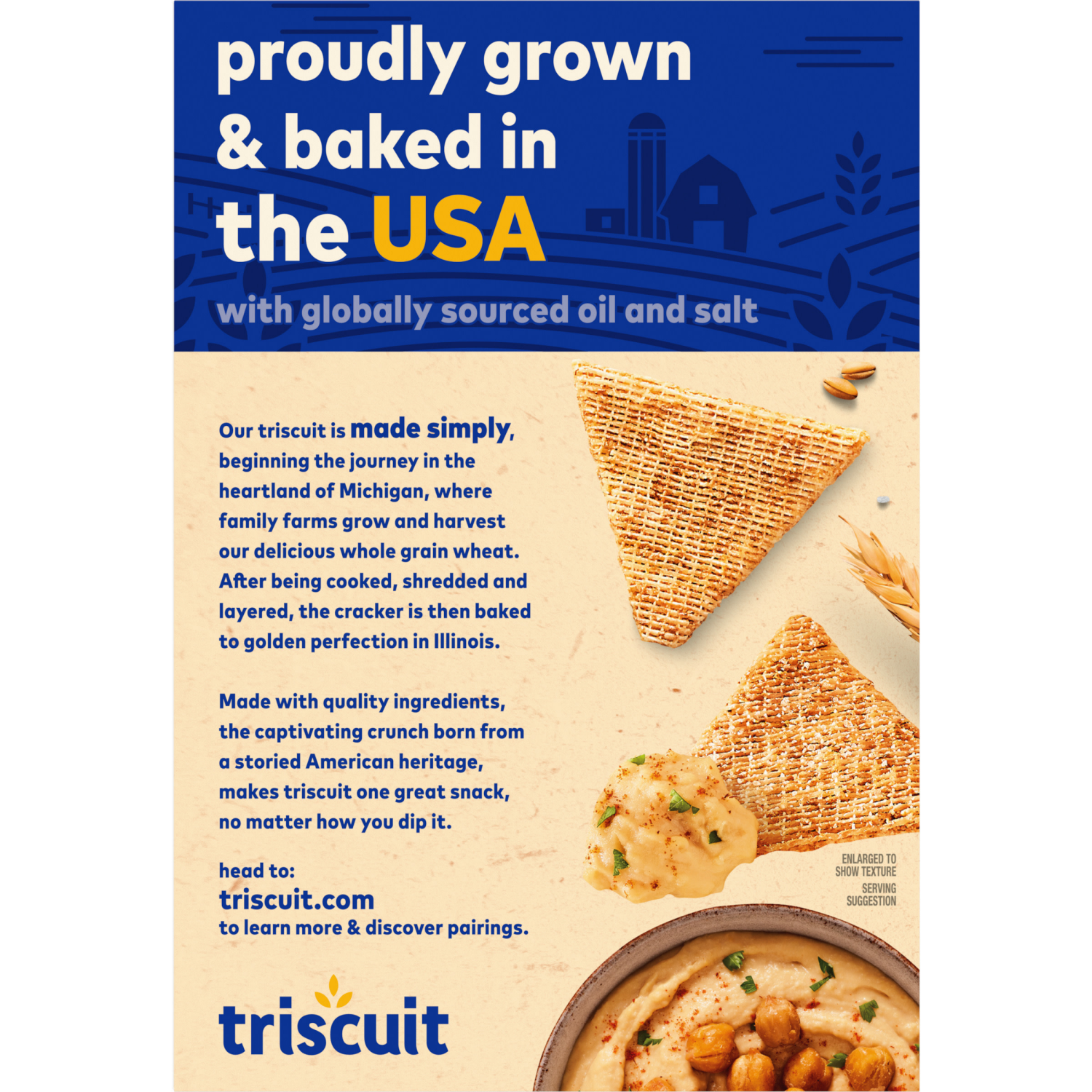 slide 8 of 8, Triscuit Organic Original Whole Grain Wheat Crackers, Organic Crackers, Vegan Snacks, Lunch Snacks, 6.5 oz, 6.5 oz