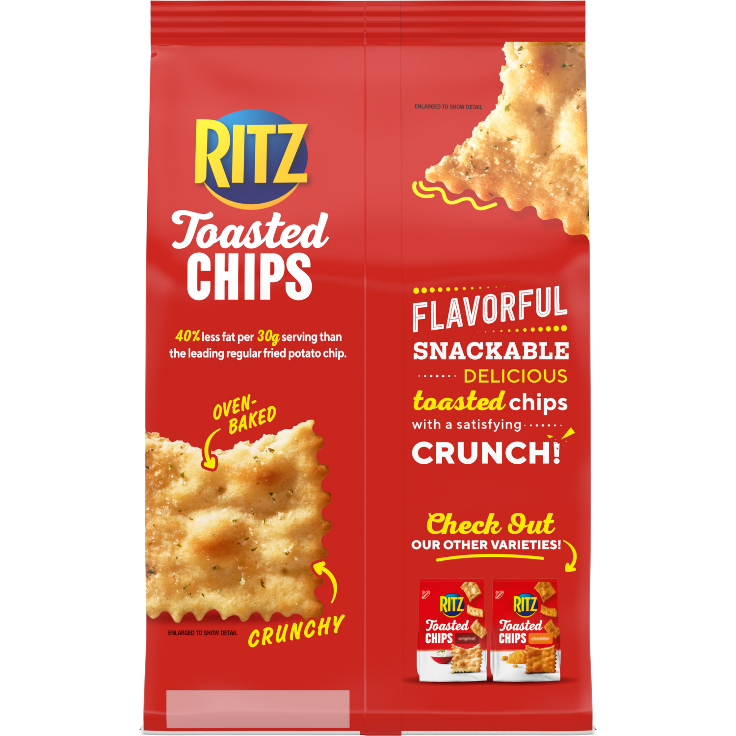 slide 5 of 5, RITZ Toasted Chips Sour Cream and Onion Crackers, Party Snacks, Family Size, 11.4 oz, 11.4 oz