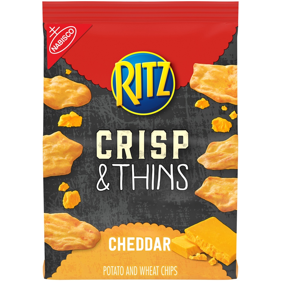 slide 5 of 9, RITZ Crisp and Thins Cheddar Chips, 7.1 oz