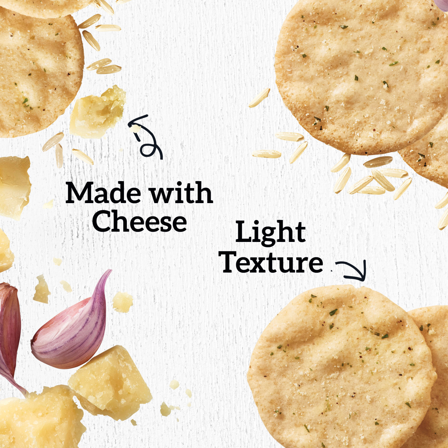 slide 4 of 5, GOOD THiNS Parmesan & Garlic Rice & Cheese Snacks Gluten Free Crackers, Snack Crackers, 3.5 oz, 3.5 oz