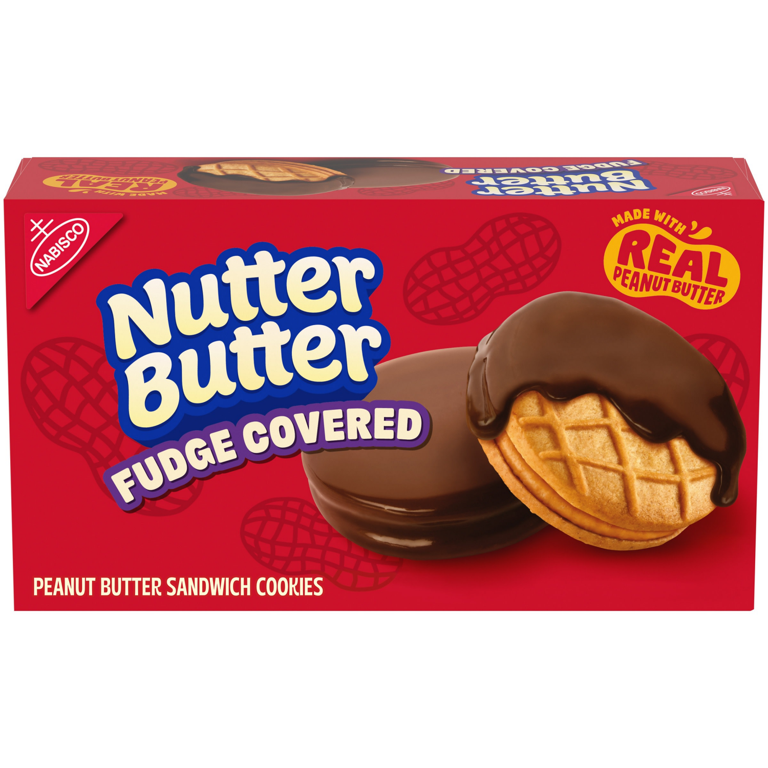 slide 1 of 8, NUTTER BUTTER Fudge Covered Peanut Butter Sandwich Cookies, 7.9 oz, 7.90 oz