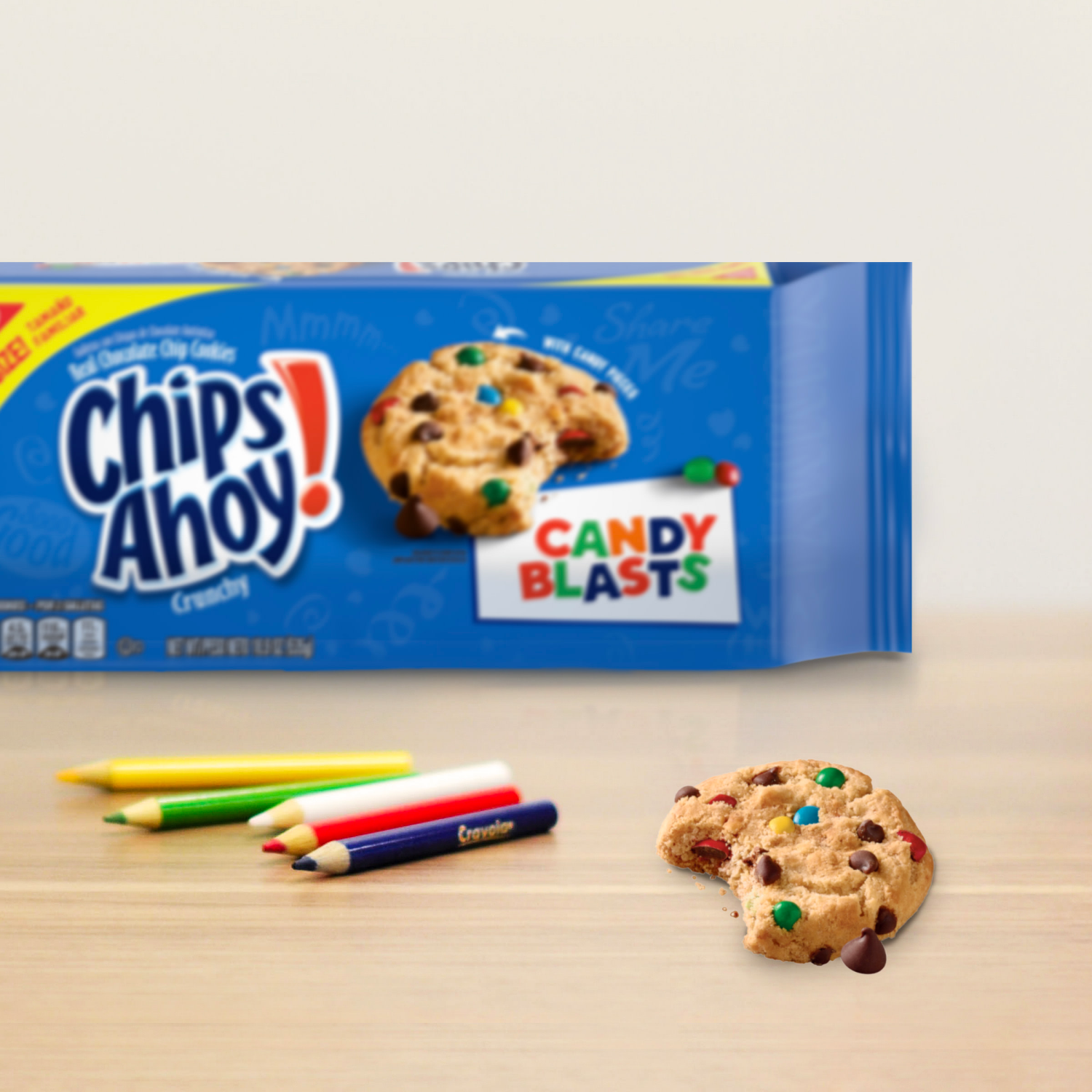 slide 2 of 8, CHIPS AHOY! Crunchy Candy Blasts Chocolate Chip Cookies, Family Size, 18.9 oz, 1 lb