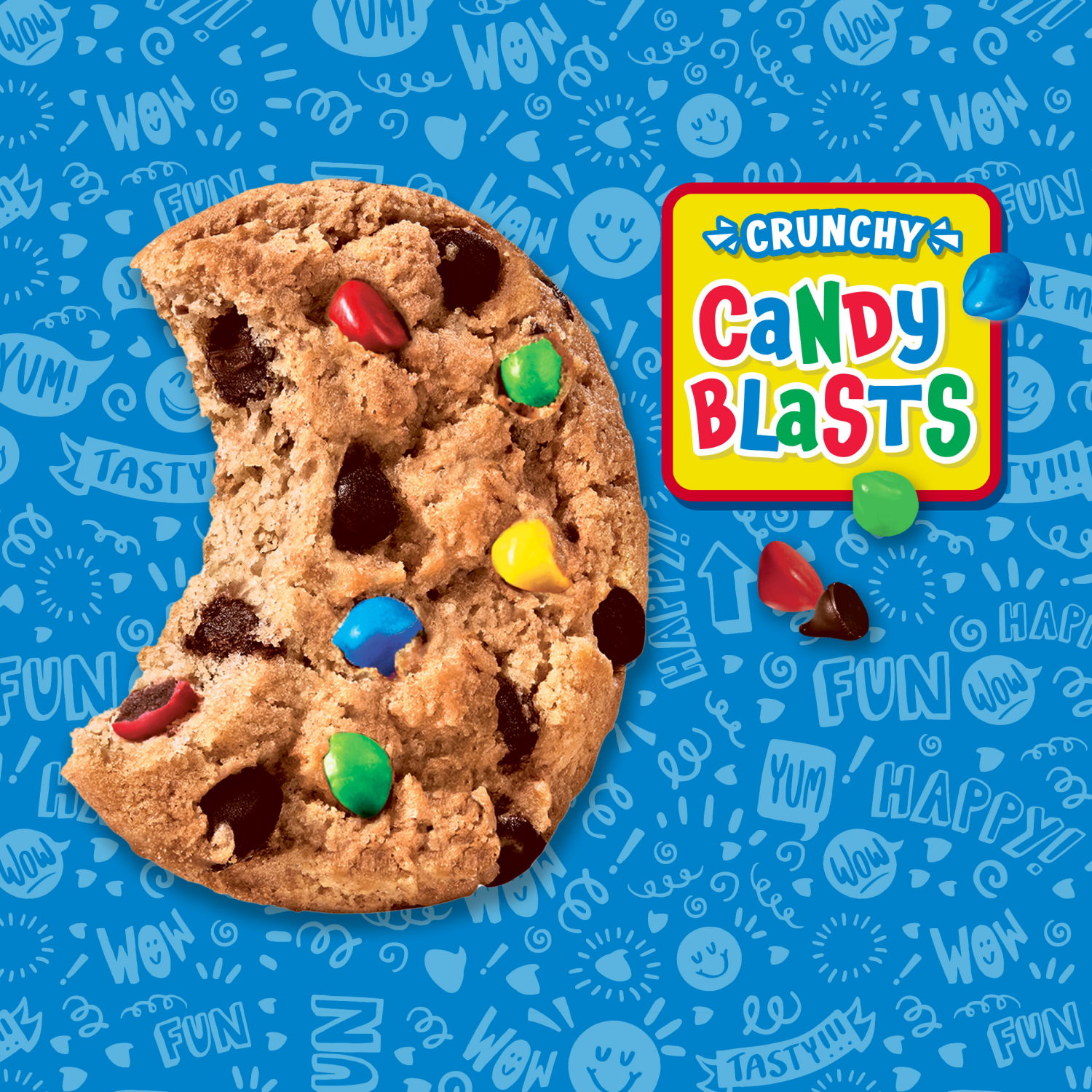 slide 6 of 8, CHIPS AHOY! Crunchy Candy Blasts Fudgy Chocolate Chip Cookies, Family Size, 18.9 oz, 18.9 oz