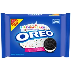 OREO Birthday Cake Chocolate Sandwich Cookies, Family Size, 17 oz