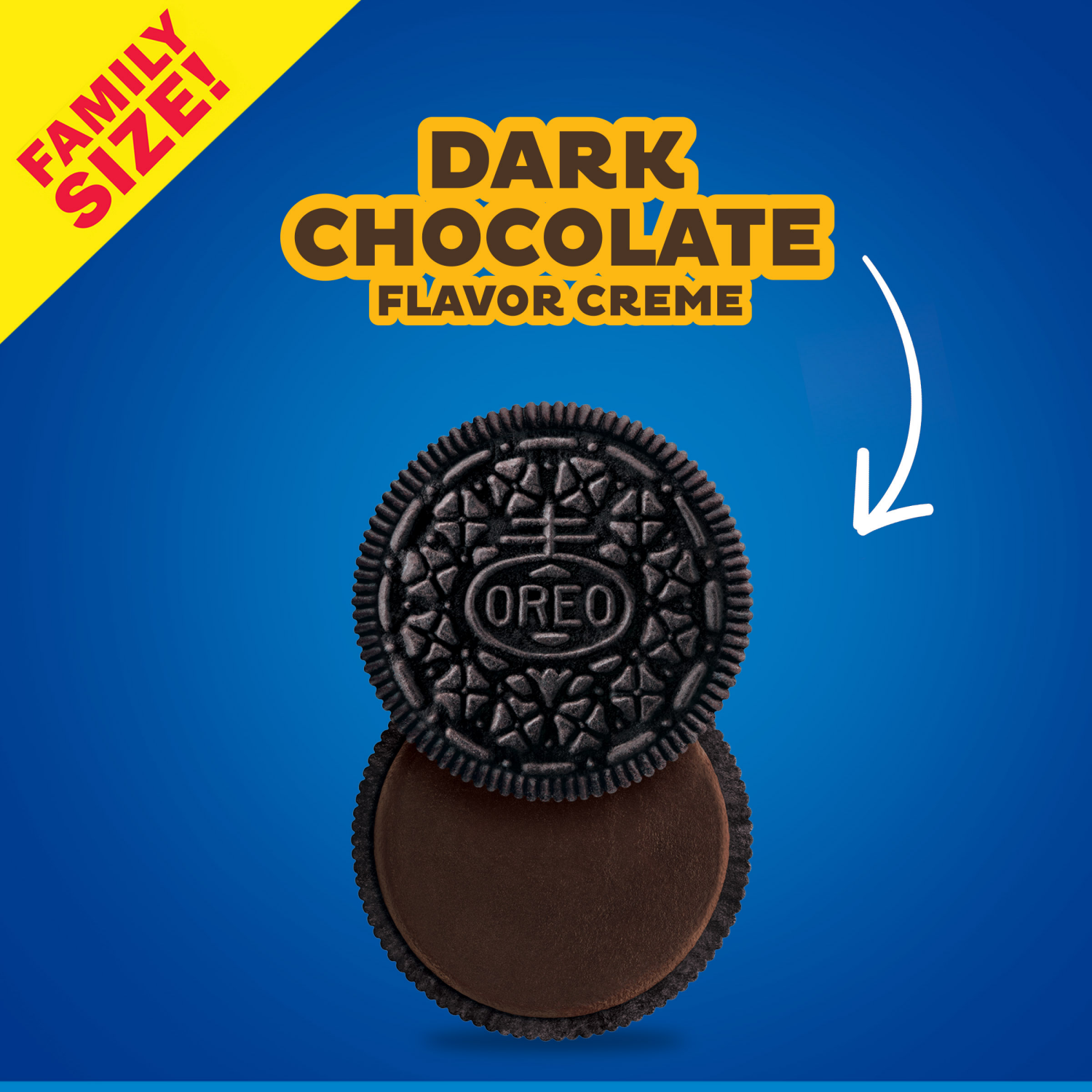 slide 6 of 8, OREO Dark Chocolate Creme Chocolate Sandwich Cookies, Family Size, 17 oz, 17 oz