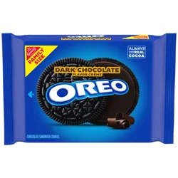 OREO Dark Chocolate Creme Chocolate Sandwich Cookies, Family Size, 17 oz