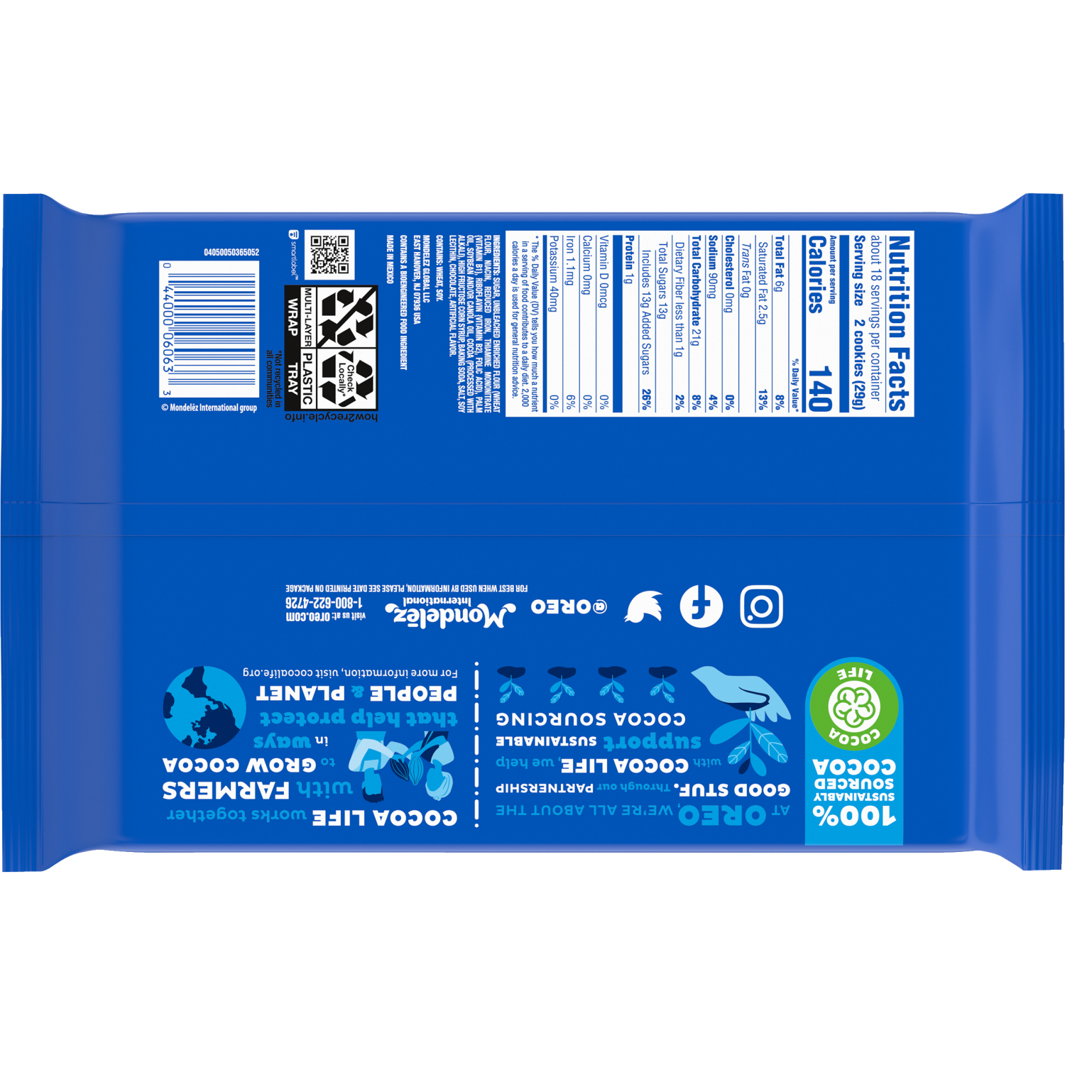 slide 2 of 8, OREO Chocolate Creme Chocolate Sandwich Cookies, Family Size, 18.71 oz, 18.71 oz