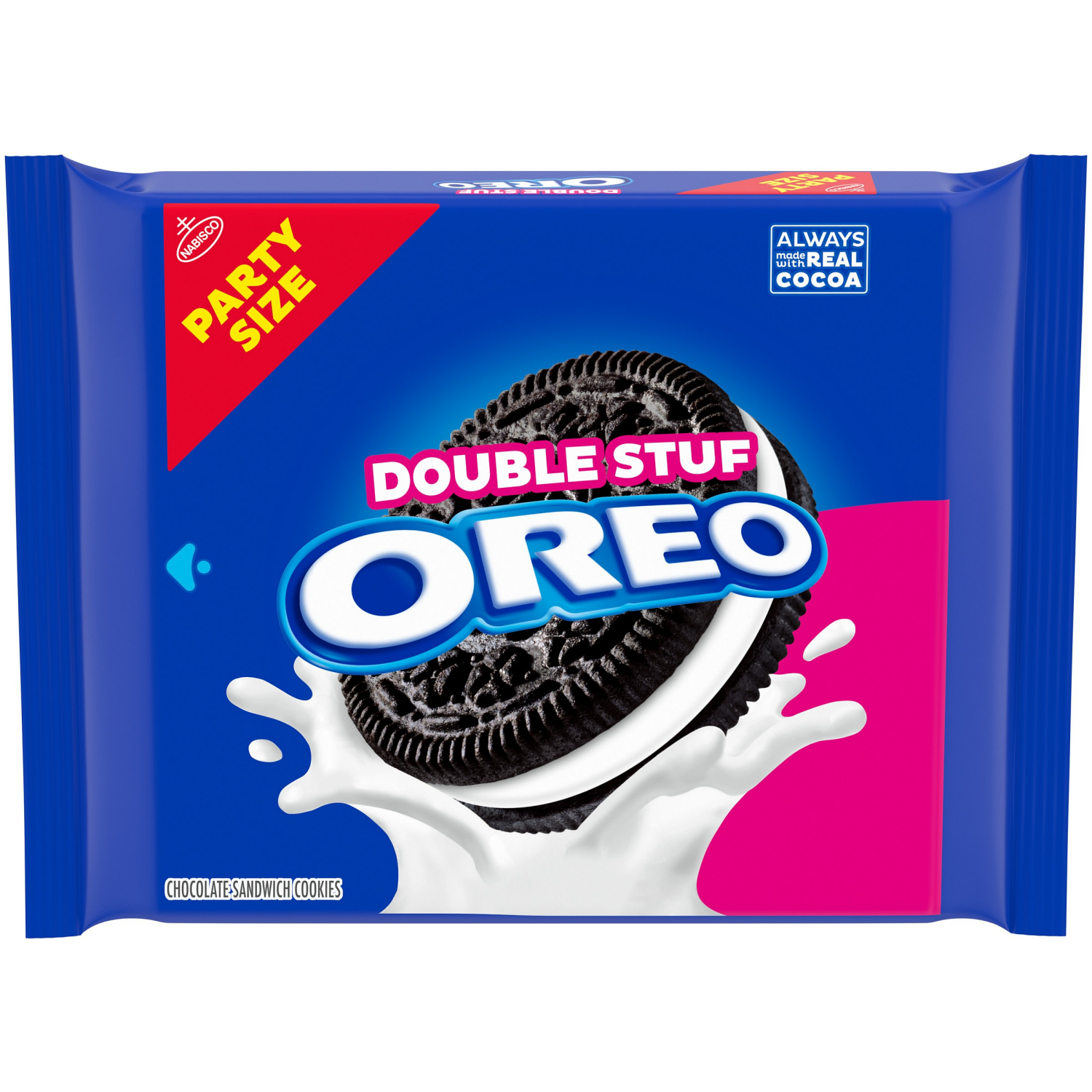 slide 1 of 8, OREO Double Stuf Chocolate Sandwich Cookies, Party Size, 24.95 oz, 24.95 oz