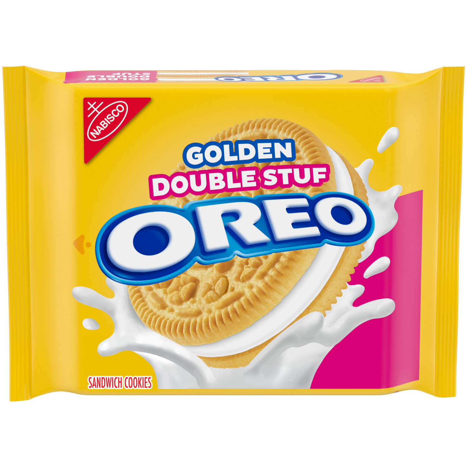 slide 1 of 5, OREO Double Stuf Golden Sandwich Cookies, 14.03 oz, 14.03 oz