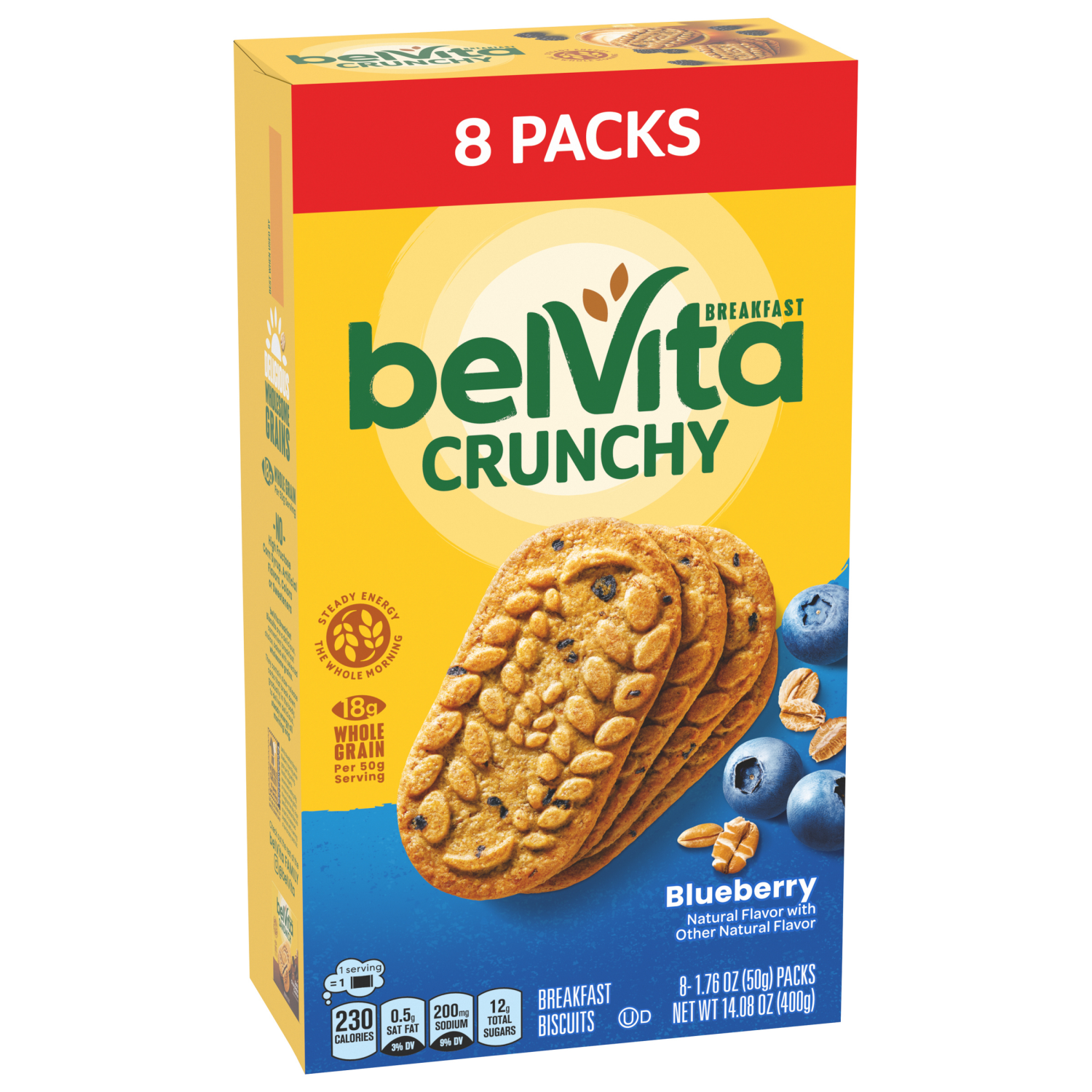 slide 3 of 3, belVita Blueberry Breakfast Biscuits, 8 Packs (4 Biscuits Per Pack), 8 ct