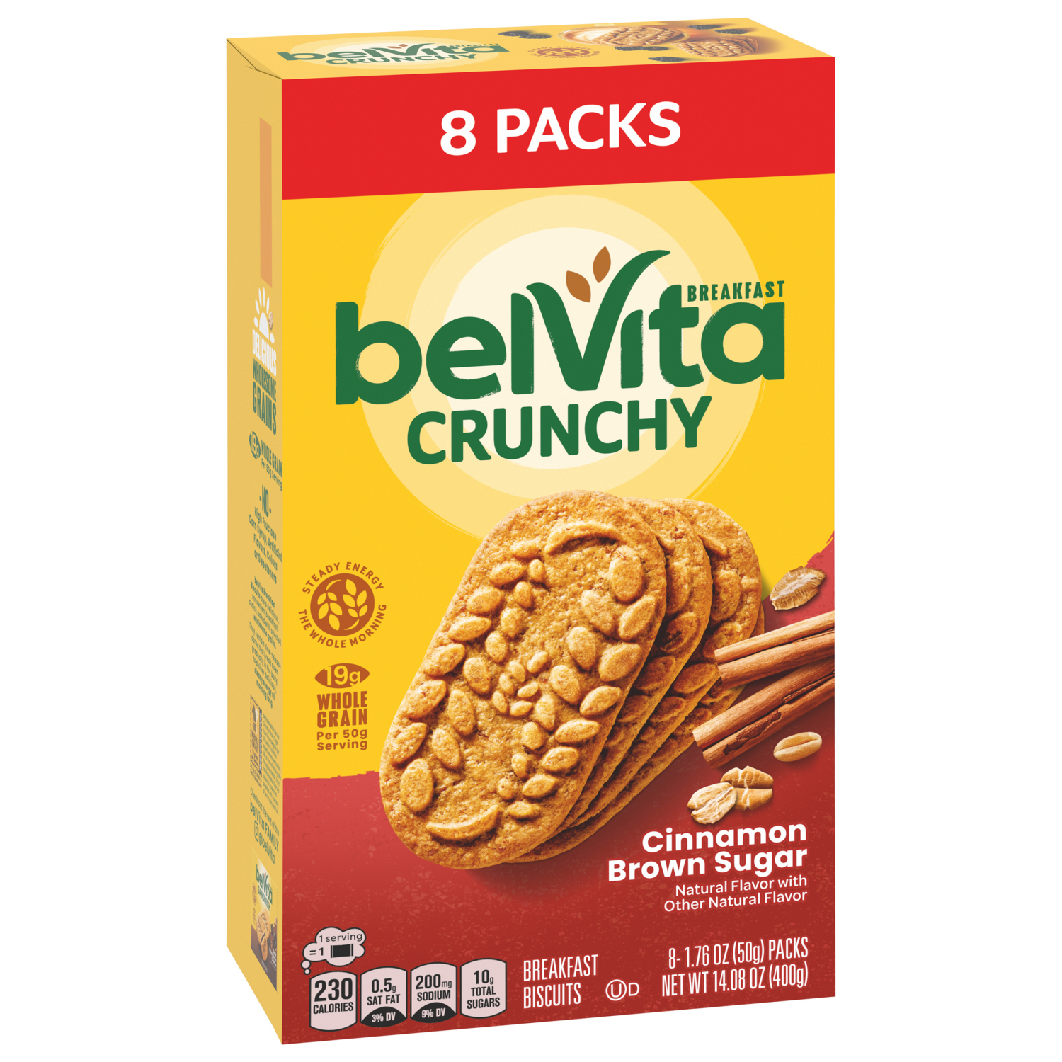 slide 2 of 3, belVita Cinnamon Brown Sugar Breakfast Biscuits, 8 Packs (4 Biscuits Per Pack), 8 ct