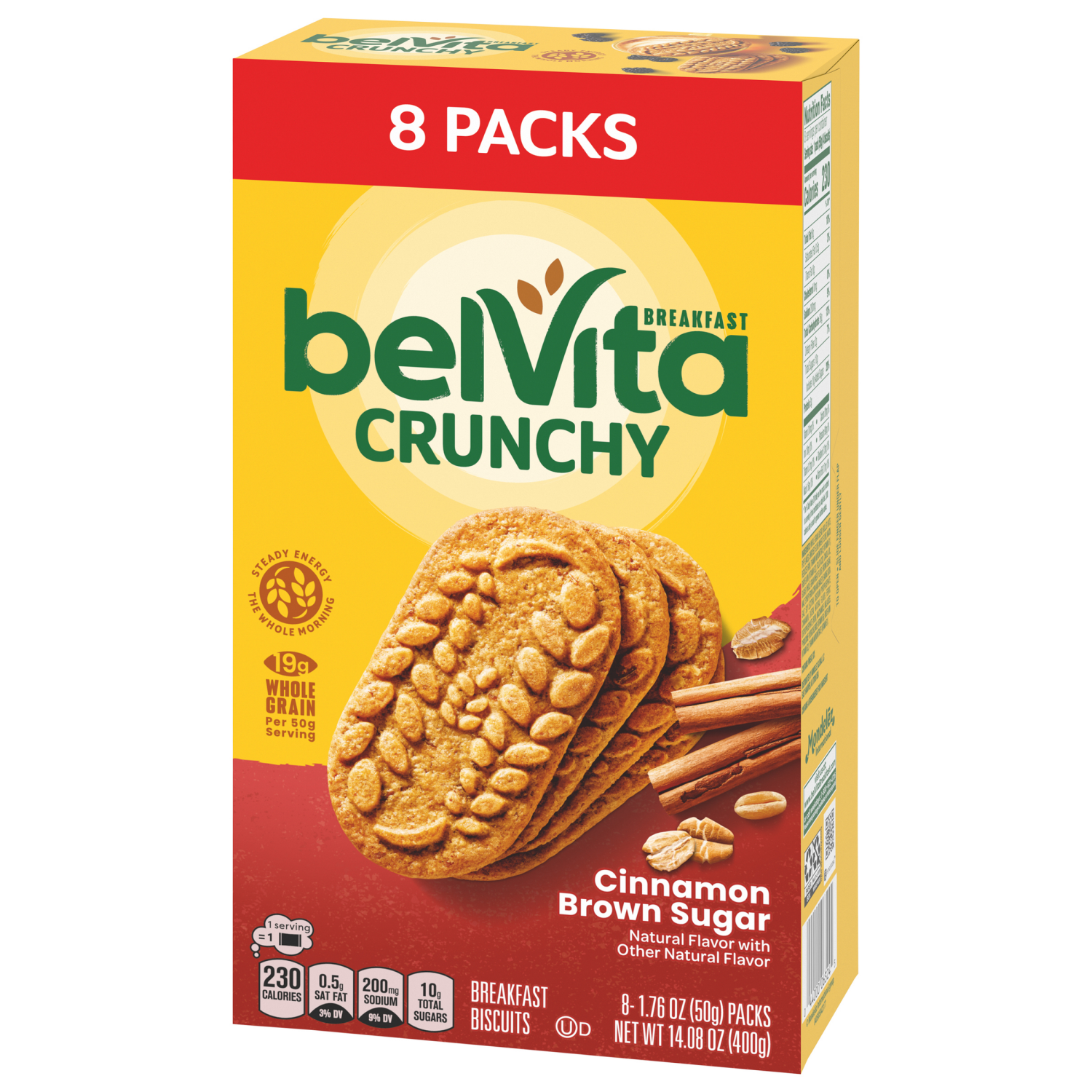 slide 3 of 3, belVita Cinnamon Brown Sugar Breakfast Biscuits, 8 Packs (4 Biscuits Per Pack), 8 ct