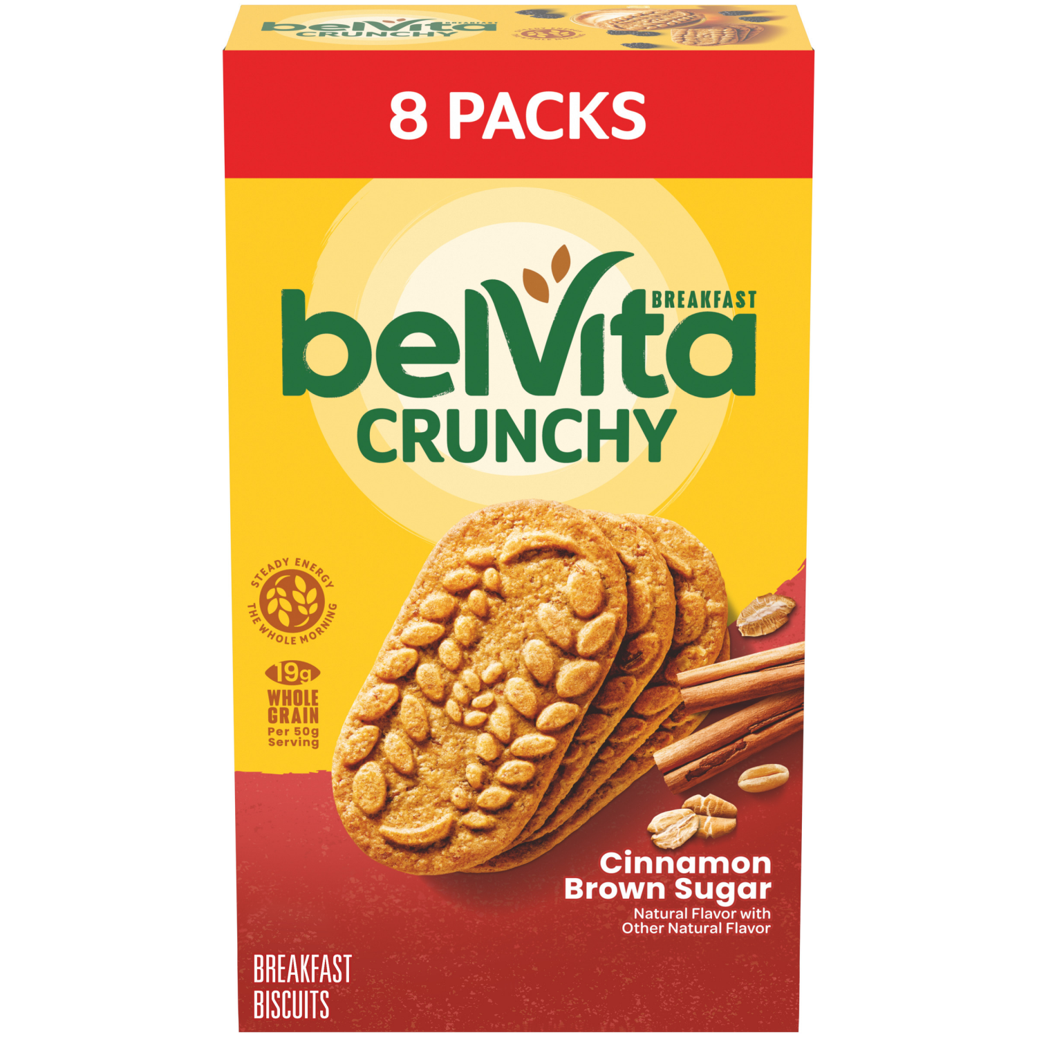 slide 1 of 3, belVita Cinnamon Brown Sugar Breakfast Biscuits, 8 Packs (4 Biscuits Per Pack), 8 ct