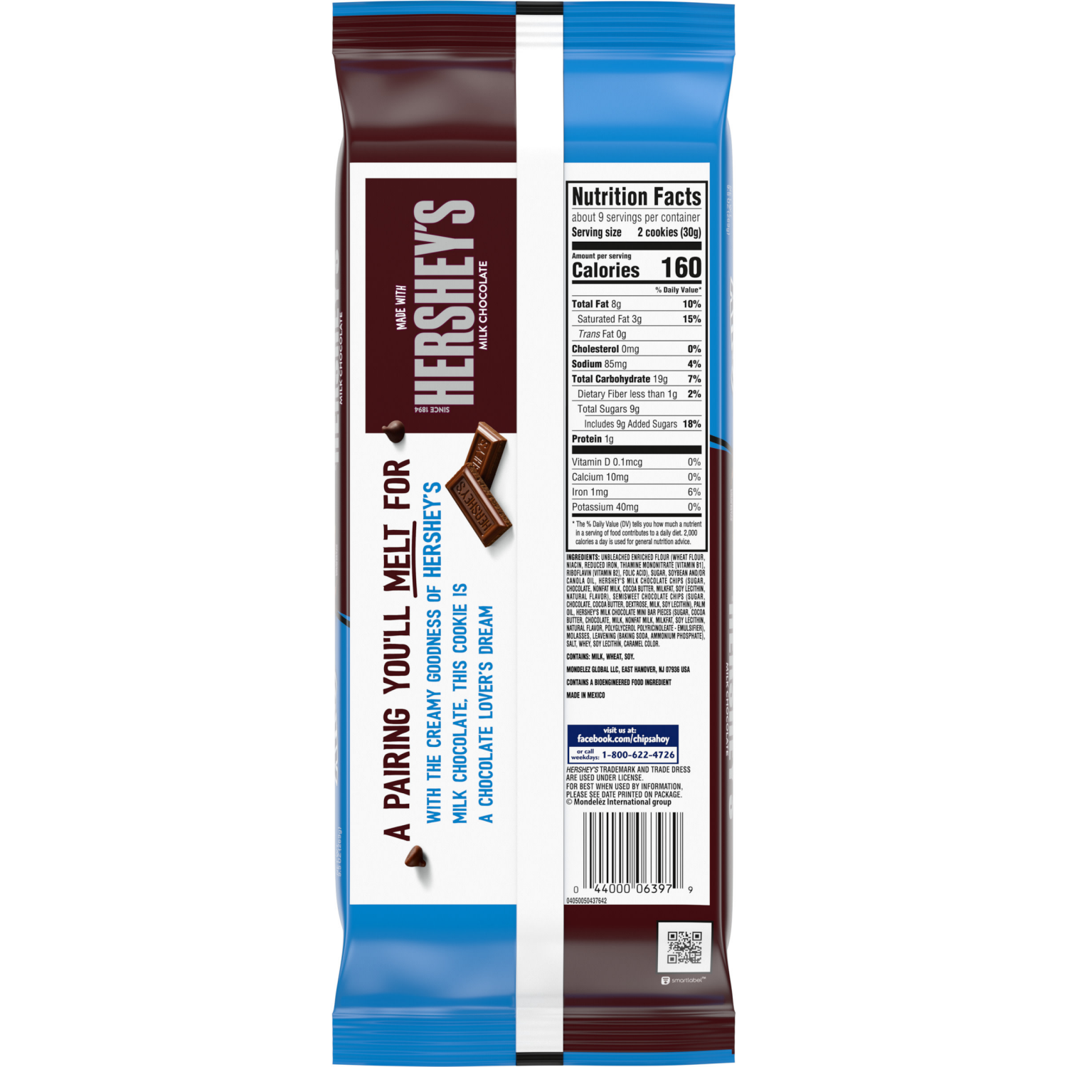 slide 8 of 8, CHIPS AHOY! Hershey's Milk Chocolate Chip Cookies, 9.5 oz, 9.5 oz