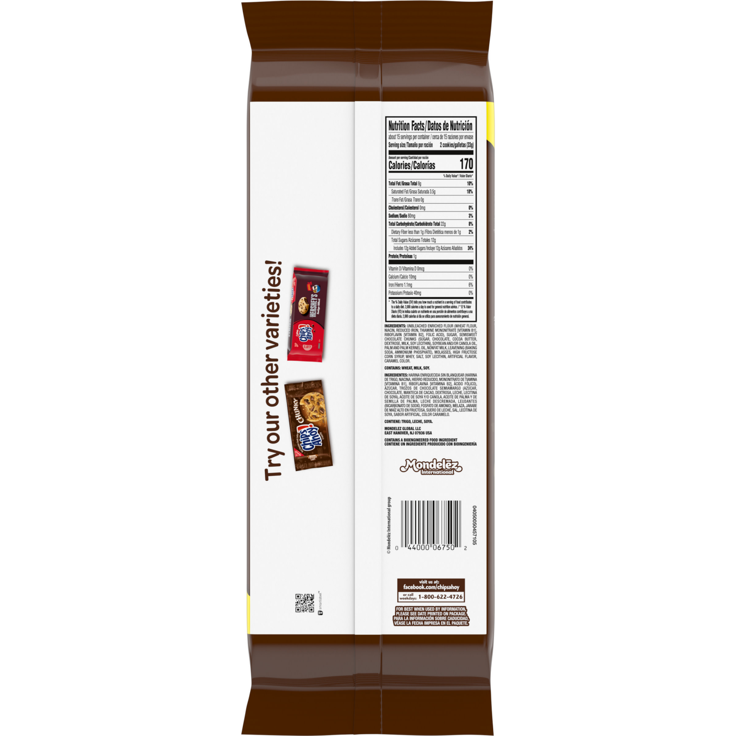 slide 8 of 8, CHIPS AHOY! Crunchy White Fudge Chocolate Chunky Fudgy Chocolate Chip Cookies, Family Size, 18 oz, 18 oz