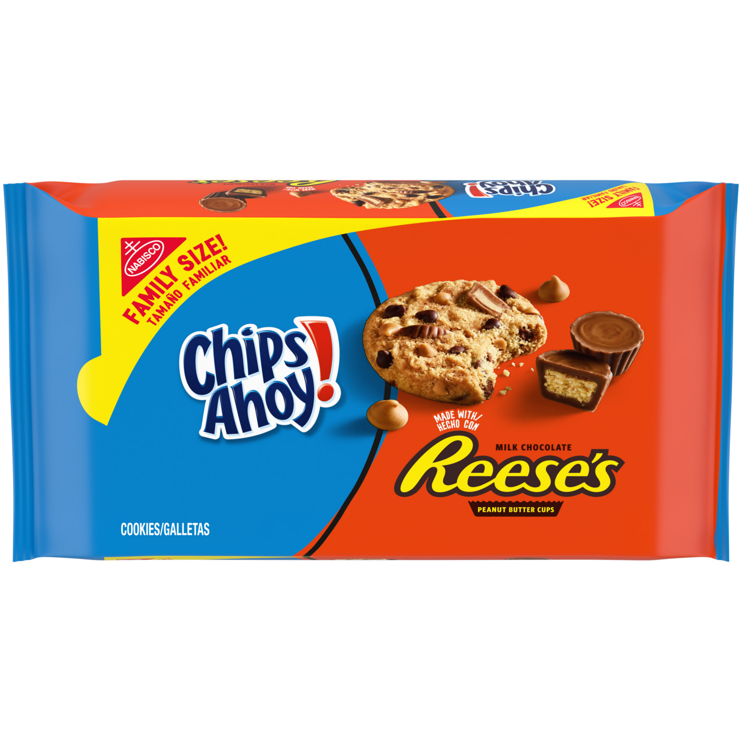 slide 1 of 5, CHIPS AHOY! Reese’s Peanut Butter Cup Chocolate Chip Cookies, Family Size, 14.25 oz, 14.25 oz