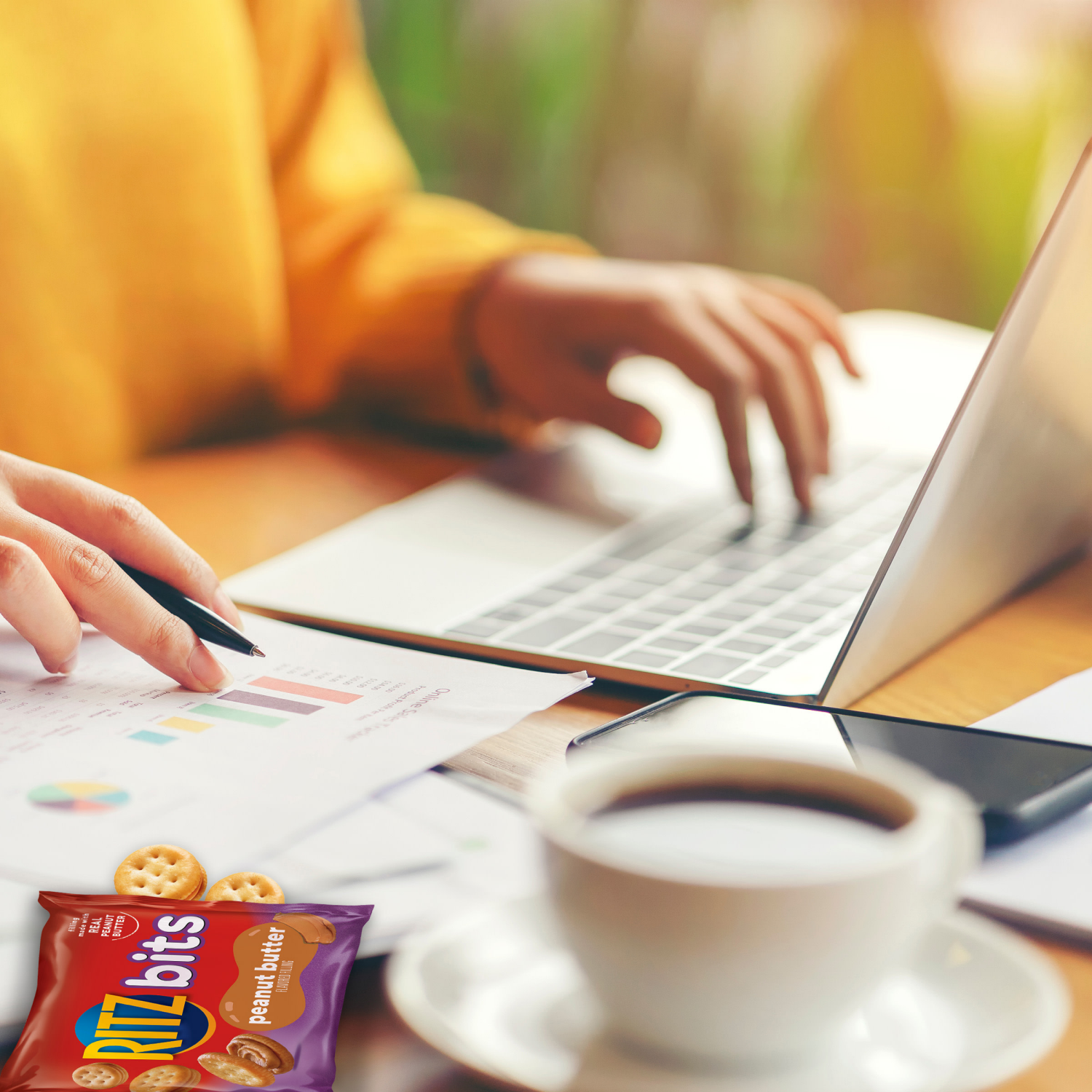 slide 4 of 5, RITZ Bits Cheese and RITZ Bits Peanut Butter Sandwich Crackers Variety Pack, Lunch Snacks, 20 Snack Packs, 20 ct