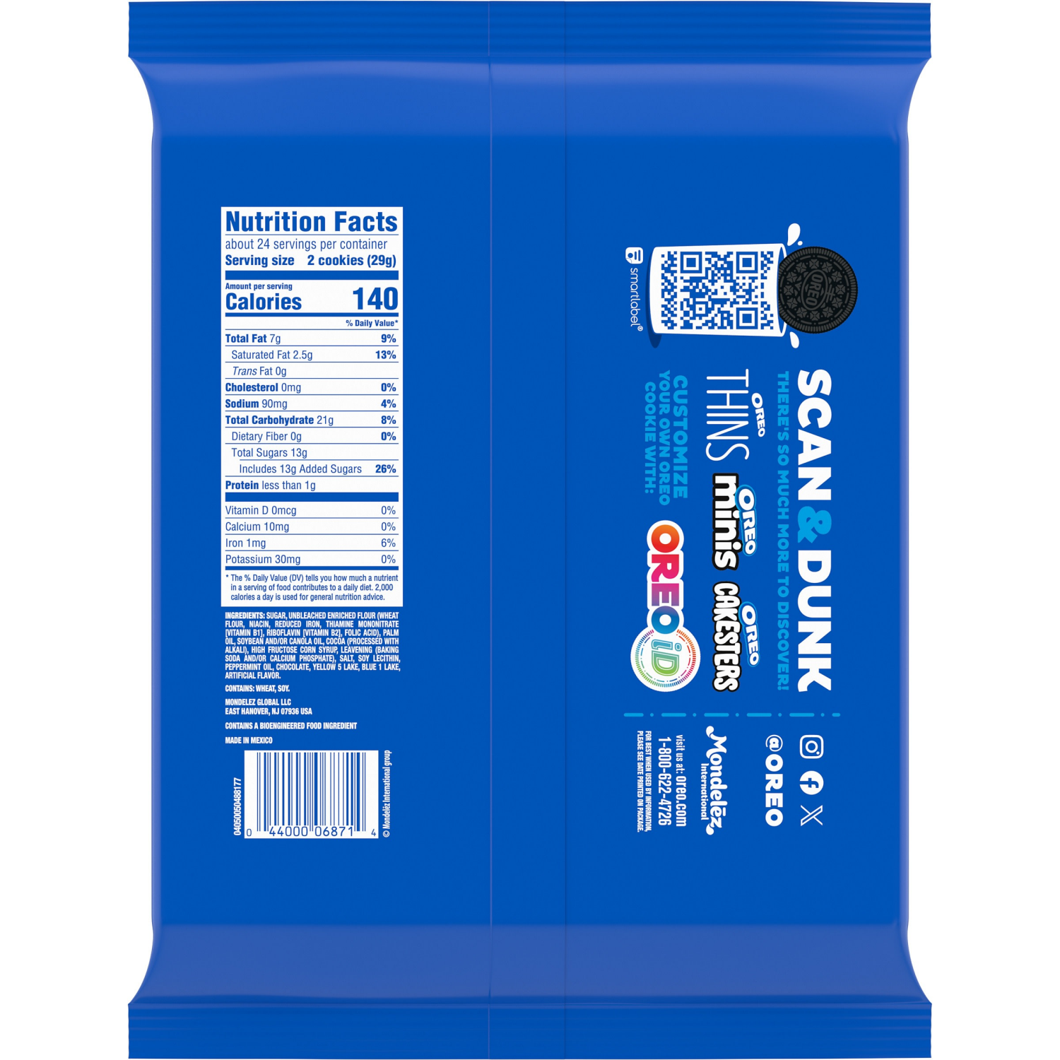 slide 8 of 8, OREO Mint Creme Chocolate Sandwich Cookies, Party Size, 24.95 oz, 24.95 oz