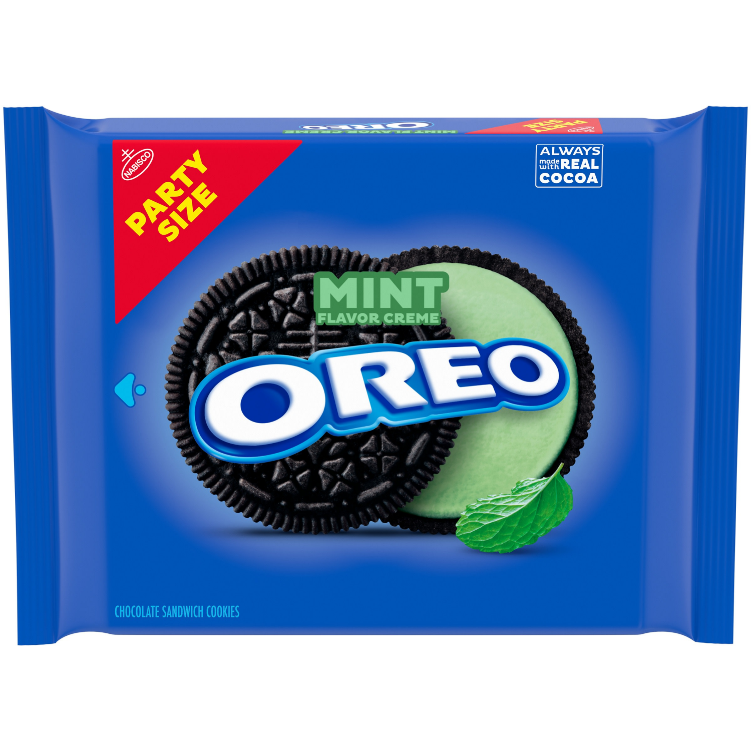 slide 1 of 8, OREO Mint Creme Chocolate Sandwich Cookies, Party Size, 24.95 oz, 24.95 oz