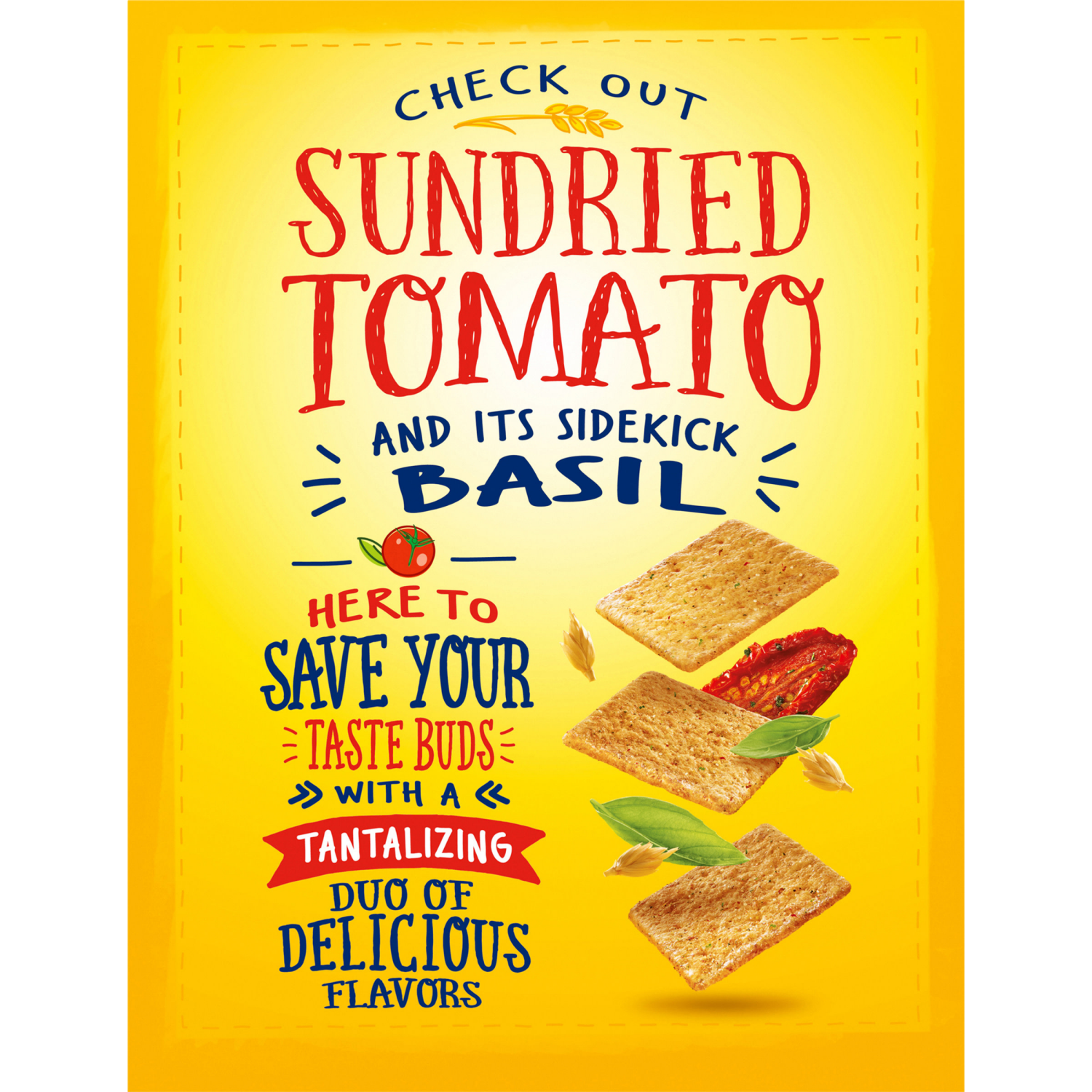 slide 5 of 5, Wheat Thins Sundried Tomato & Basil Snacks, Whole Grain Wheat Crackers, Snack Crackers, Family Size, 13 oz, 13 oz