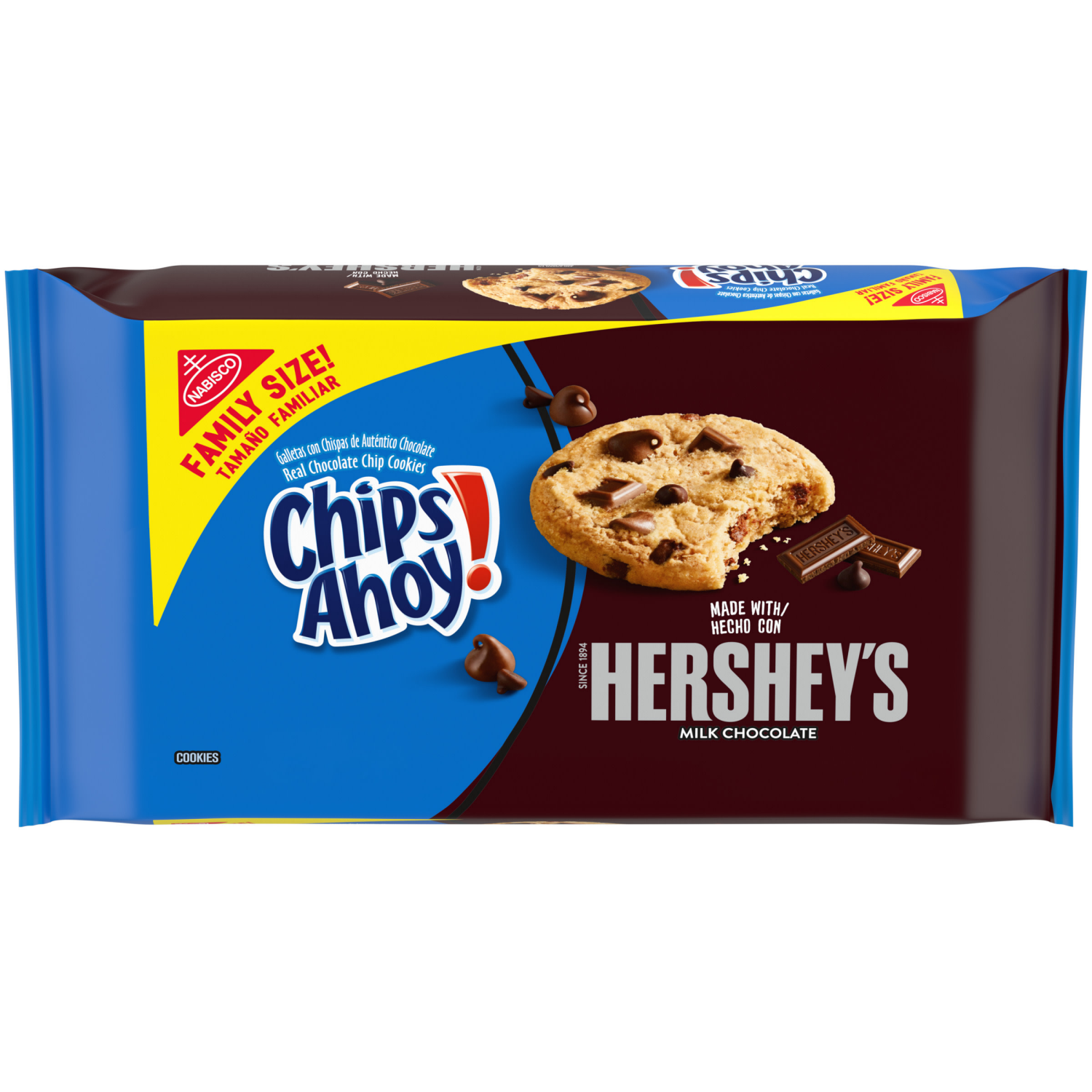 slide 1 of 5, CHIPS AHOY! Hershey's Milk Chocolate Chip Cookies, Family Size, 14.48 oz, 14.48 oz