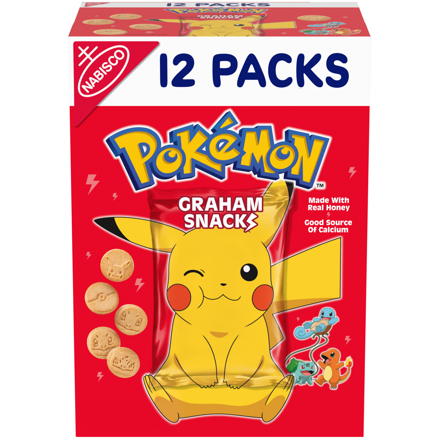 slide 1 of 5, Nabisco Pokemon Graham Snacks, Graham Cracker Snack Cookies, 12 Snack Packs, 12 ct