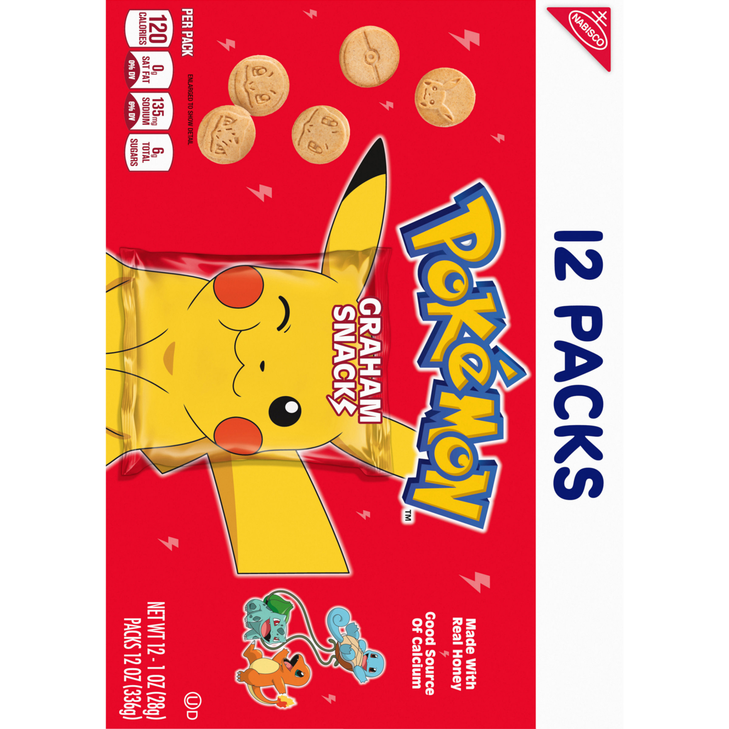 slide 3 of 5, Nabisco Pokemon Graham Snacks, Graham Cracker Snack Cookies, 12 Snack Packs, 12 ct