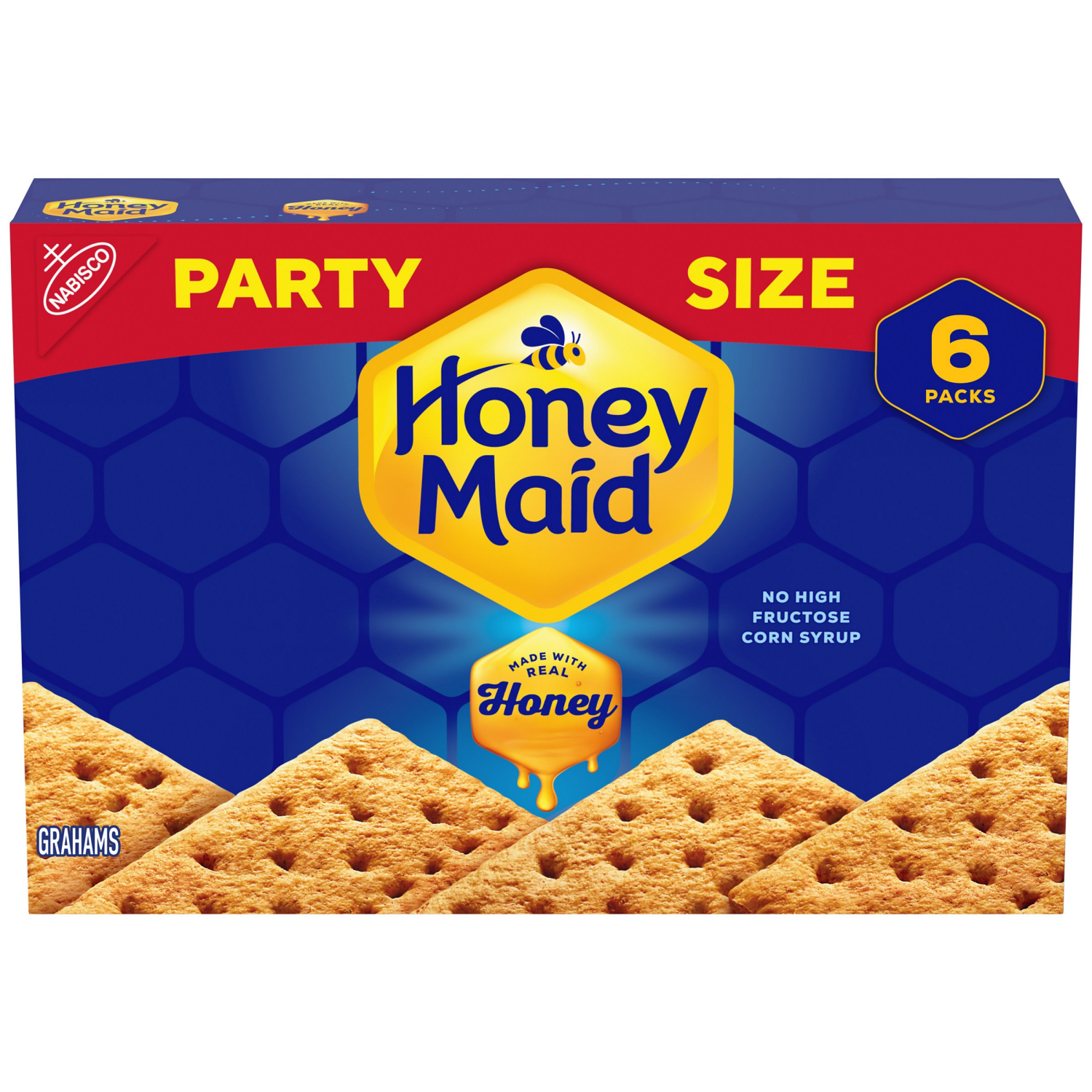 slide 1 of 8, HONEY MAID Graham Crackers, Lunch Snacks, Party Size, 28.8 oz, 6 ct