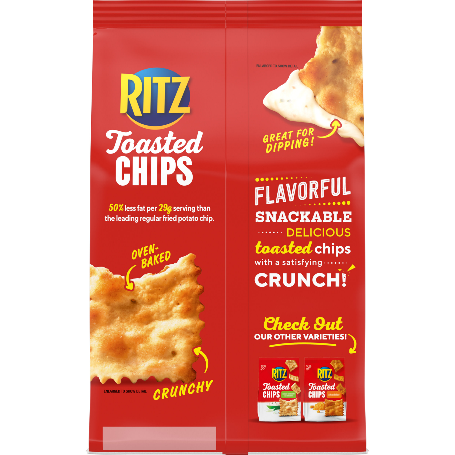 slide 5 of 5, RITZ Toasted Chips Original Crackers, Family Size, 11.4 oz, 11.4 oz