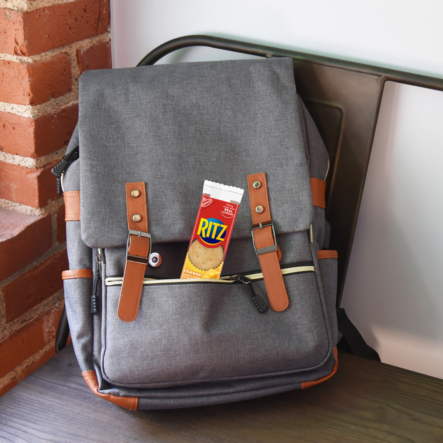 slide 2 of 8, RITZ Cheese Sandwich Crackers, Lunch Snacks, 20 Snack Packs (6 Crackers Per Pack), 20 ct