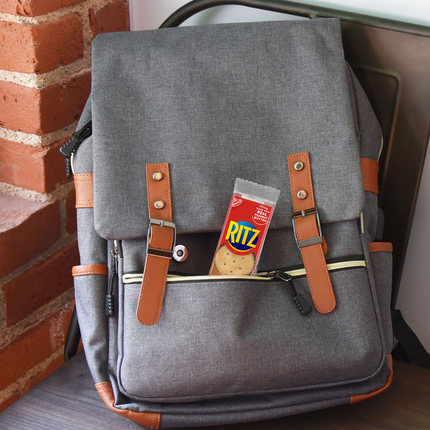 slide 7 of 8, RITZ Peanut Butter Sandwich Crackers, Lunch Snacks, 20 Snack Packs (6 Crackers Per Pack), 20 ct