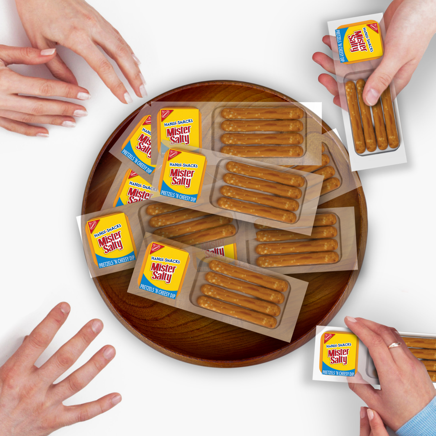 slide 5 of 5, Nabisco Handi-Snacks Mister Salty Pretzels 'N Cheesy Dip Snack Packs, 10 Snack Packs, 10 ct