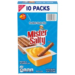 Nabisco Handi-Snacks Mister Salty Pretzels 'N Cheesy Dip Snack Packs, 10 Snack Packs