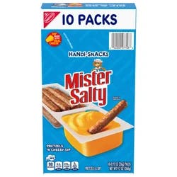 Nabisco Handi-Snacks Mister Salty Pretzels 'N Cheesy Dip Snack Packs, 10 Snack Packs