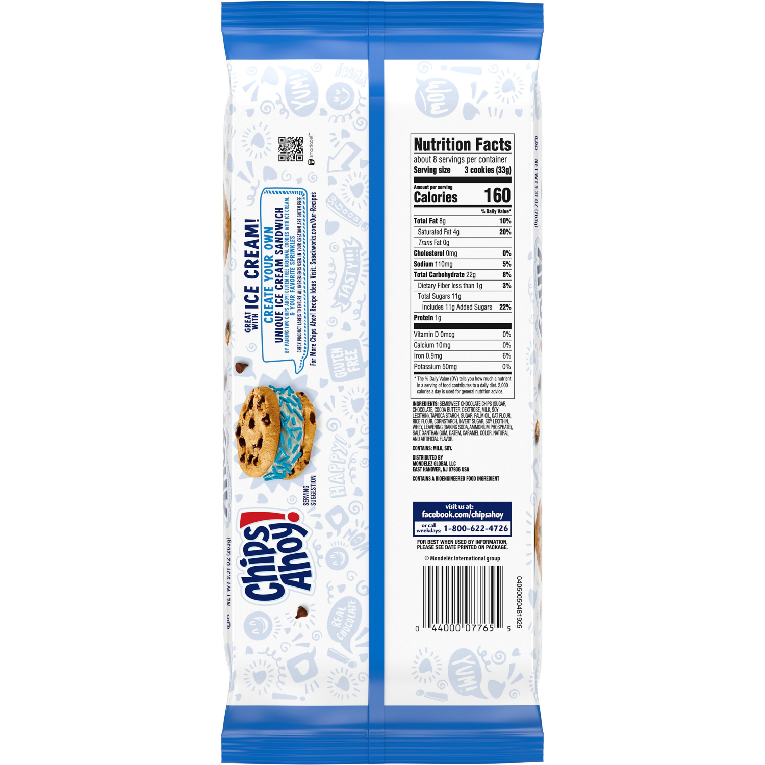 slide 8 of 8, CHIPS AHOY! Original Crunchy Gluten Free Chocolate Chip Cookies, 9.31 oz, 9.31 oz