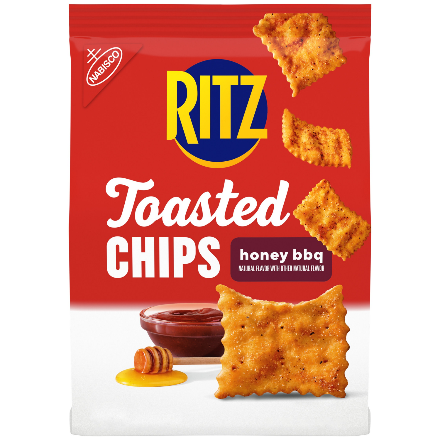 slide 1 of 5, RITZ Toasted Chips Honey BBQ Crackers, Party Snacks, 8.1 oz, 8.1 oz