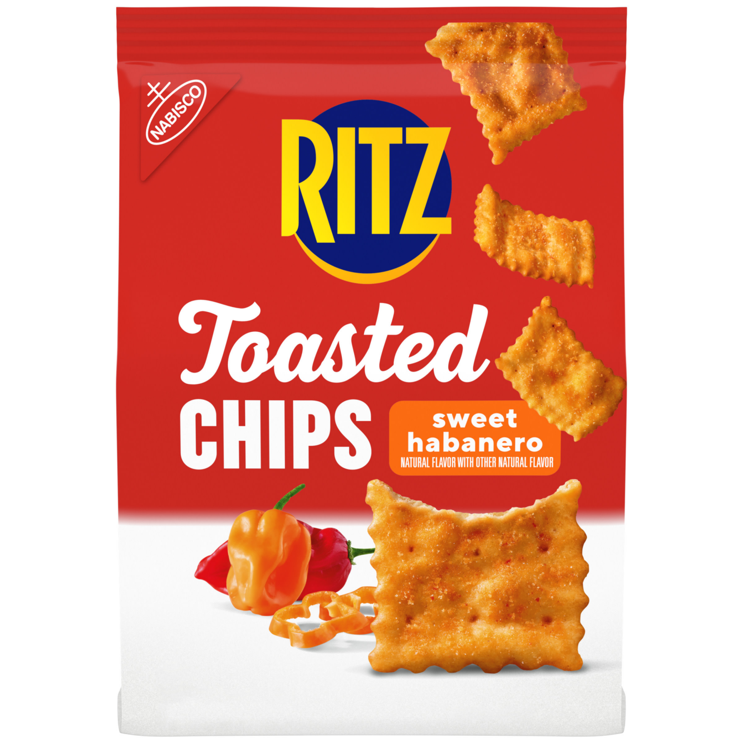 slide 1 of 8, RITZ Toasted Chips Sweet Habanero Crackers, Party Snacks, 8.1 oz, 8.1 oz