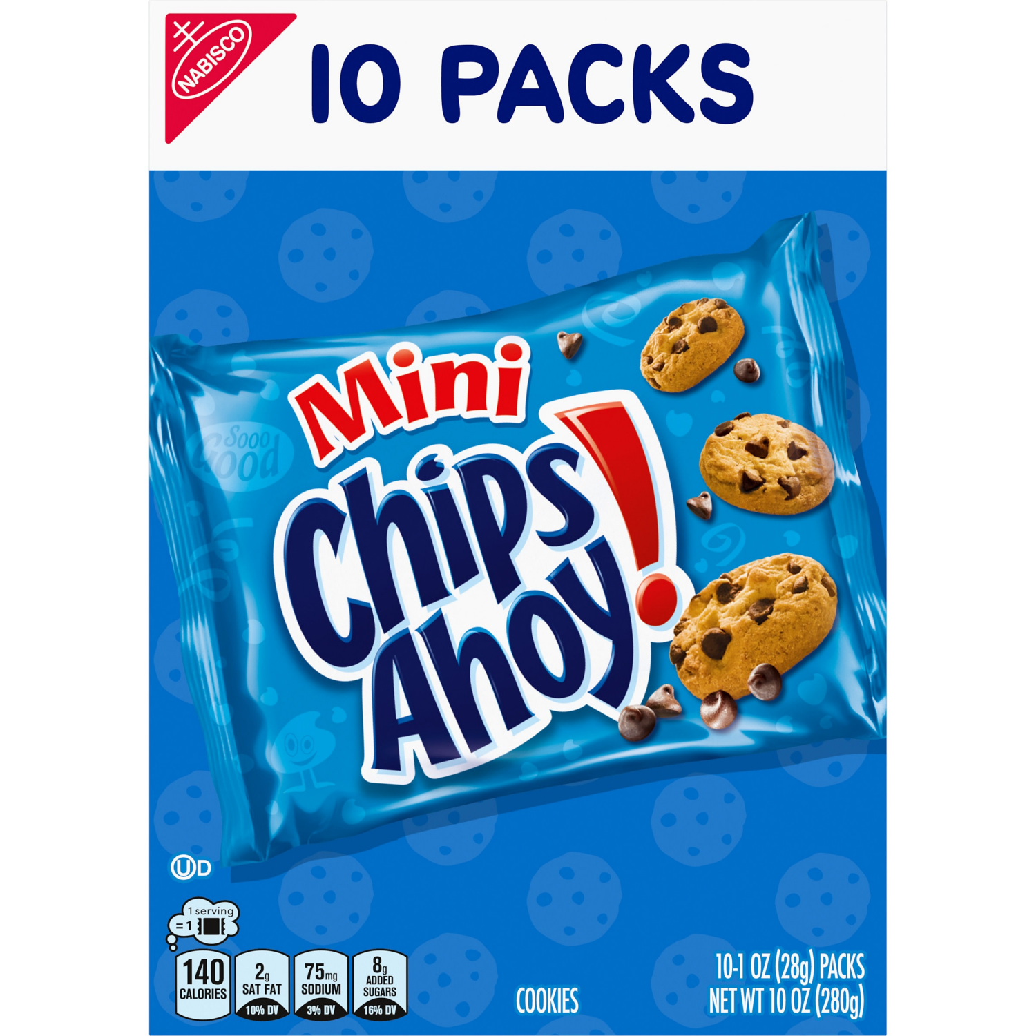 slide 8 of 8, Chips Ahoy! Mini Original Chocolare Chip Cookies Multipack 1 oz Bags, 10 ct