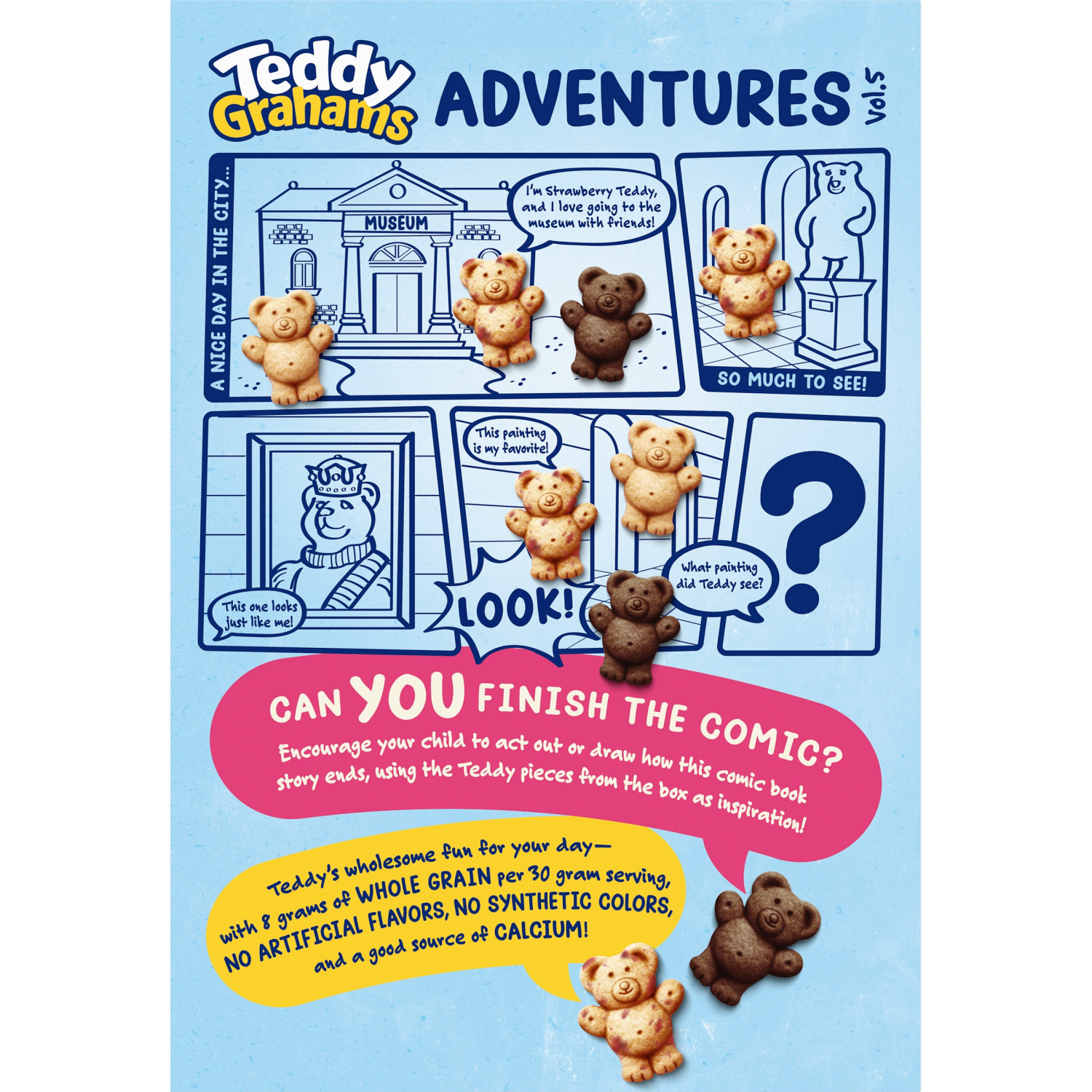 slide 5 of 5, TEDDY GRAHAMS Strawberry Flavor Graham Snacks, Kids Snacks, 10 oz, 10 oz