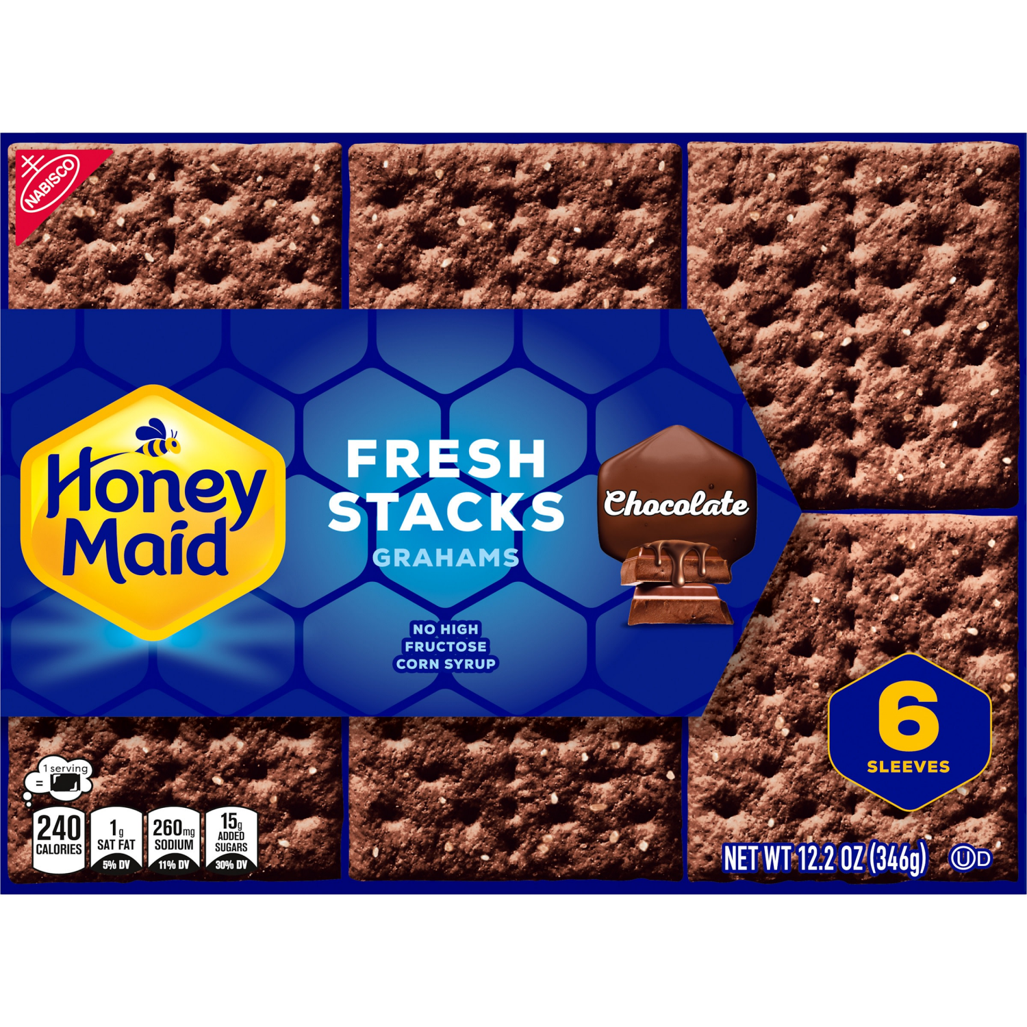 slide 5 of 5, Nabisco Honey Maid Grahams Chocolate Fresh Stacks, 12.2 oz