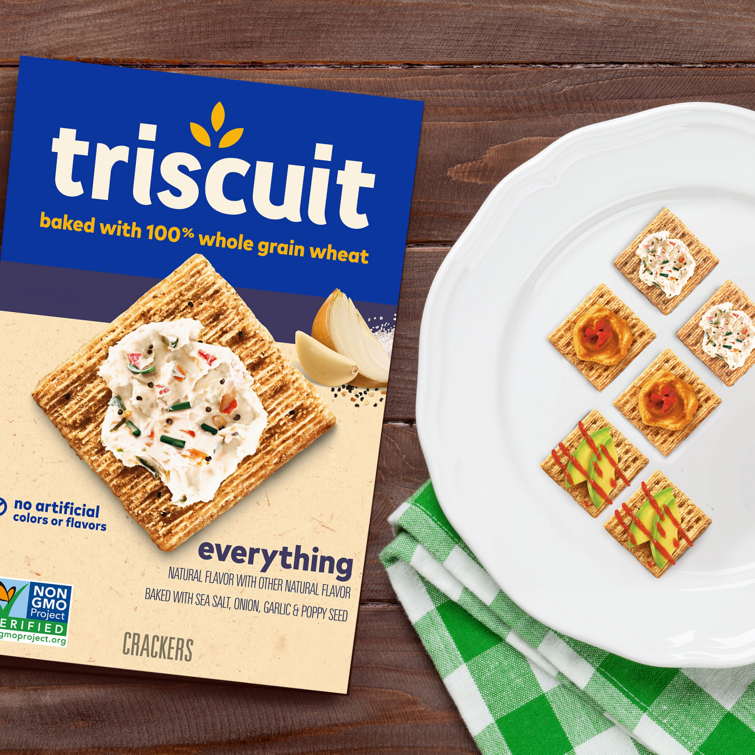 slide 2 of 8, Triscuit Everything Whole Grain Wheat Crackers, 8.5 oz, 8.5 oz