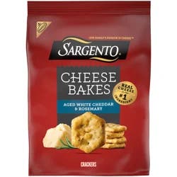 Sargento Cheese Bakes Aged White Cheddar and Rosemary Crackers, Cheese Crackers, Lunch Snacks, 4.5 oz
