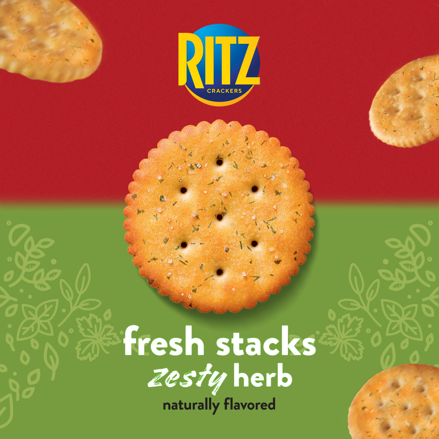slide 6 of 8, Nabsicoisco Ritz Crackers Zesty Herb Fresh Stacks 8 Pk, 11.8 oz
