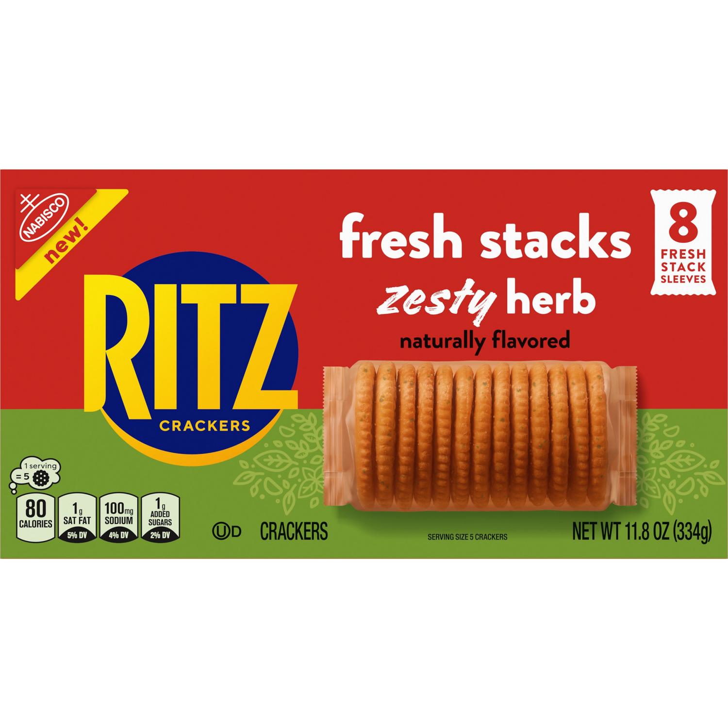 slide 8 of 8, Nabsicoisco Ritz Crackers Zesty Herb Fresh Stacks 8 Pk, 11.8 oz