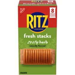 RITZ Fresh Stacks Zesty Herb Crackers, Travel Snacks, 11.8 oz (8 Multi Snack Packs)